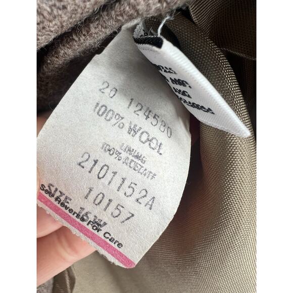 Vintage 100% Wool Blazer Womens 16W Fits US Women M/L Preppy Academia 90s - Picture 7 of 7